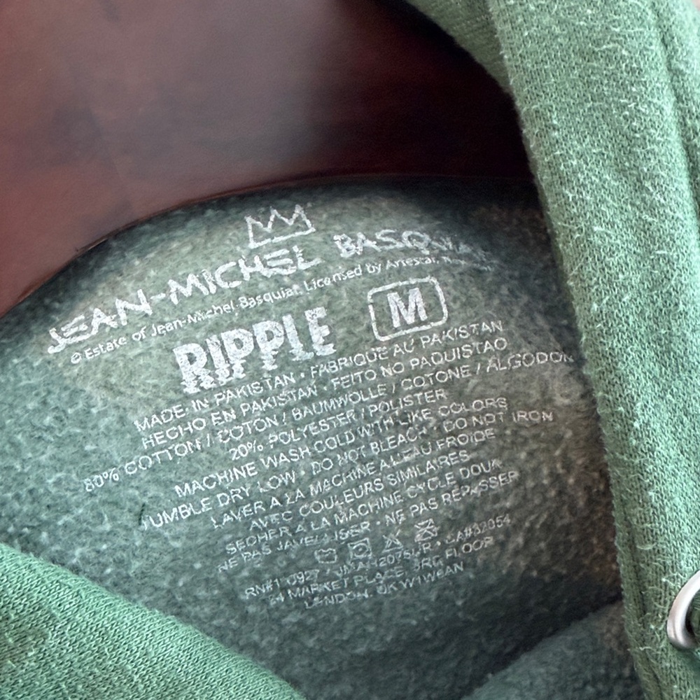 Jean-Michel Basquiat Green Ripple Hoodie